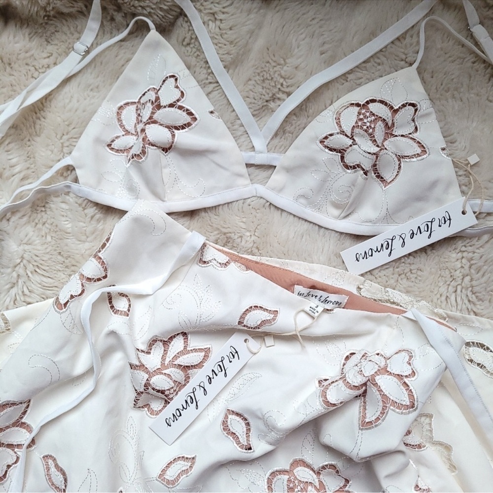 NWT For Love & Lemons - Jayne Bralette top & midi skirt set - size small - Picture 4 of 12